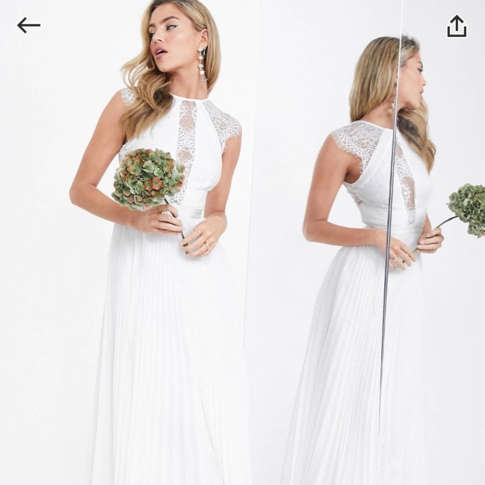 ASOS EDITION Ruby Delicate lace bodice wedding dress with pleated skirt